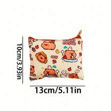 4pcs, Capybara Coin Purse, Cute Mini Earphone & Lipstick Pouch, Cartoon Capybara Portable Storage Bag, Storage Bag, Miscellaneous Storage Bag, Student Portable Coin Purse, Random Style. Travel Essentials, Makeup Bag, Holiday Essentials, Back To School (Random Style) - A - View 7
