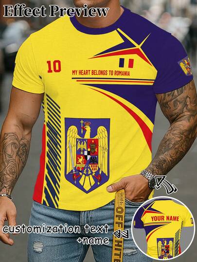 Custom Men's Crew Neck Casual Versatile Daily Wear Short Sleeve Top