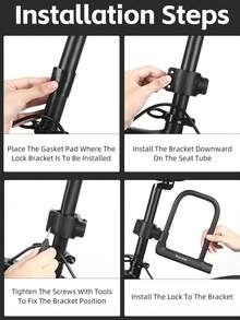 WEST BIKING Bike Lock Anti-Theft Lock Motorcycle Bicycle MTB U Lock With Keys Bike Accessories - Multicolor - View 9