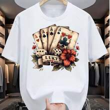 Printed T-Shirt For Men And Women - White - View 1