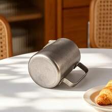 350ml/600ml Retro Stainless Steel Milk Frothing Pitcher, Professional Milk Frother Cup - Retro Color - View 7