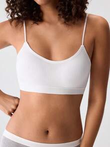 Loungeista 3 piezas Tops de sujetador sin costuras con espalda de corredor acanalada, prenda interior versátil para capas para el verano para el verano - Multicolor - Ver 8