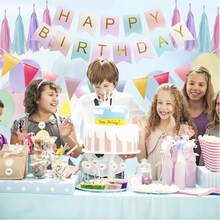 Decoraciones de cumpleaños pastel para niñas mujeres, globos pastel y cumpleaños Bunting, Macarón feliz cumpleaños pancarta y globos de látex, decoraciones de fiesta de cumpleaños para niños en interiores y al aire libre - A - Ver 6