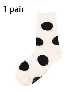 1 Pair Polka Dot Color-Block Pilates Socks, Unisex, Breathable, Non-Skid Grip, Cute For Yoga/Barre/Workouts, Slip-Resistant & Comfortable. - Multicolor - View 13