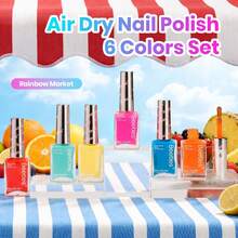 Beetles 6 Colors 7.5ml/0.25 Fl Oz Nail Polish Set - Love In Echo Quick Dry Spring Formula, Salon Long Lasting DIY Pastel Nail Art Gifts For Women - 6 Colors Rainbow Sugar - 查看 1