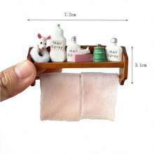 Dollhouse Bathroom Vanity Furniture Decor, Wall Cabinet, Kitchen Towel, Wall Decor, Model House Bathroom And Kitchen Decoration! (Handmade Product, Minor Flaws Are Normal!) - Multicolor - View 15
