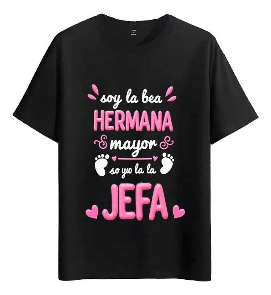 Tshirt Muscle Freaks Hermana Mayor Estilo Jefa Spanish Woman - Negro - Ver 1