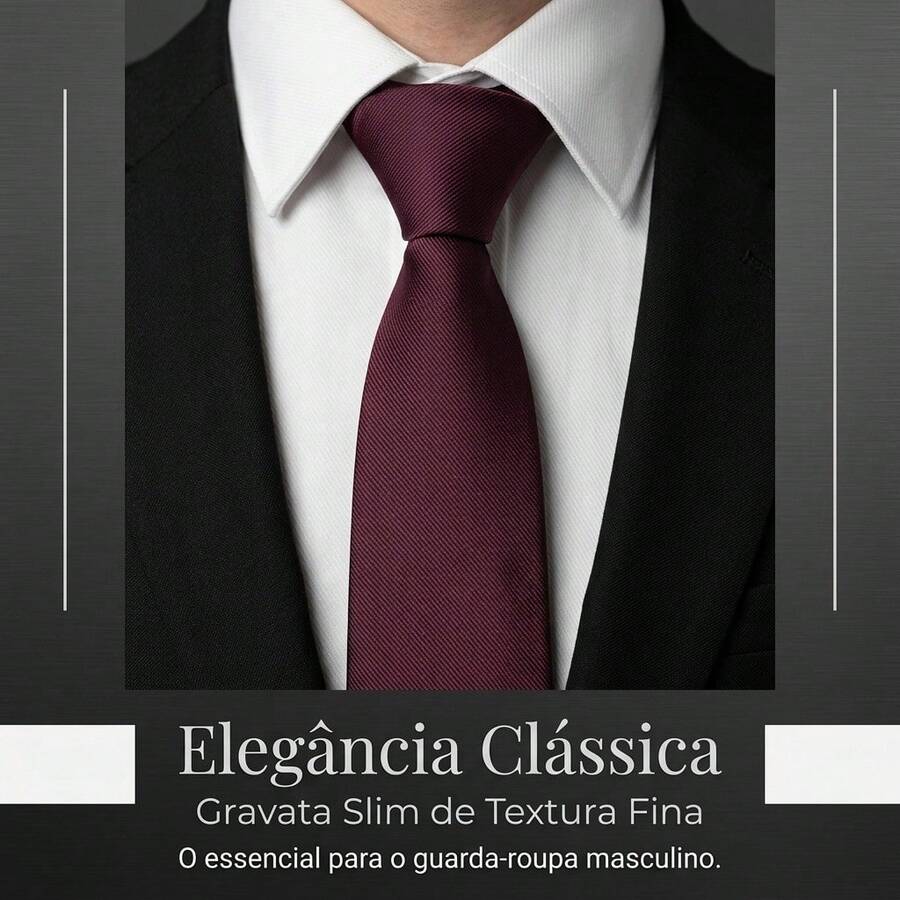 Men's Tie In A Solid Color, Matte Finish, Fine Texture, Ideal For Formal Suits, Weddings, Grooms, A Professional And Sophisticated Look. - Redwood - View 1