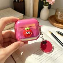 Funda protectora con lazo compatible con auriculares inalámbricos Apple/Bluetooth, con protección anti-arañazos y anti-caídas - Rosa Fucsia - Ver 17