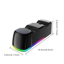 P4 Controller Charging Dock With Bottom RGB Ambient Light, 2-Hour Fast Charging, Compatible With P4 Charging Station, LED Indicator, Dual USB Charging Ports For P4/P4 Slim/P4 Pro Charger - 查看 3