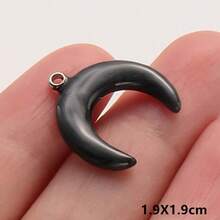 2件手工黑色滴油吊墜，龐克哥德風骷髏、心形鎖鏈、新月、劍眼，304不鏽鋼吊墜，珠寶製作，項鍊、耳環、包鏈吊飾，裝飾，個性化時尚配件，萬聖節，日常DIY組件，18K鍍金 - Geometry - 查看 26
