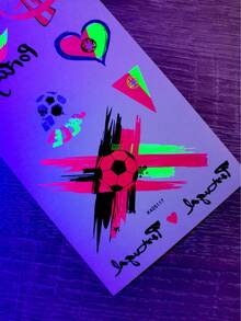 1pc Portugal World Cup Theme Tattoo Sticker, Red & Green Contrast Flag Design, Waterproof & Long-Lasting, World Cup Fan Event Support Personalized Pattern, Unisex GOAL Temporary Tattoo Sticker, Sports Party Decoration Tattoo Sticker - Multicolor - View 9