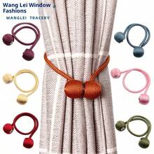 2pcs Magnetic Curtain Tiebacks, No Drill Creative Magnetic Curtain Clips, Home Curtain Decoration Tie Ropes - Curtain Cord - View 3