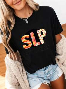 Speech-Language Pathologist (SLP) T-Shirt, Gifts For SLP, Sign Language T-Shirt, Speech-Language Pathologist T-Shirt, Gift For Speech-Language Pathologist, Language Pathology, Pure Cotton SLP T-Shirt - Hitam 1 - View 4