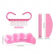 Soft Silicone Toe Separator With Nail File And Cleaning Brush Set, Home Pedicure And Manicure Nail Care Tools - Multicolor - View 4