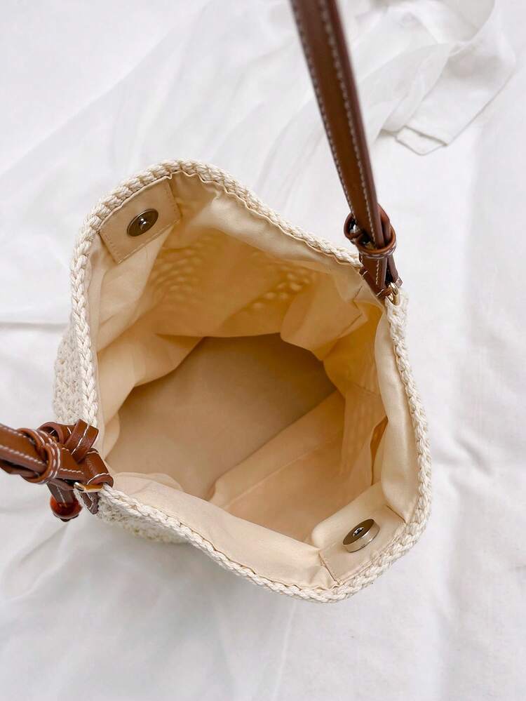 Balo đeo vai phong cách tối giản dệt casual đi học mới, túi đeo vai ngọt ngào - Nhiều màu - Xem 7