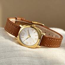 SOKI Women's Watch, Personalized Fashion Round Dial, Leopard Print PU Strap, Electronic Drive And Pointer Display, Classic Casual Women's Quartz Watch, Daily Wear, Back To School Season, Time Checking, Birthday Gift, Also An Ideal Choice For Yourself Or Friends - Brown - View 5