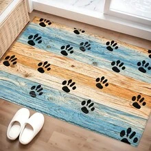 2D Paw Print Cat Pattern, Bedroom Door Mat, Daily Decorative Floor Mat Home Porch Decor, Suitable For Entrance, Porch, Indoor - Soft, Durable, Machine Washable Floor Covering, Suitable For Living Room, Bathroom, Bedroom, Game Room, Laundry Room, Dorm Decor - Multicolor - View 4
