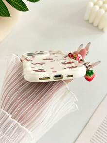Cherry Blossom Cream Wavy Edged Beige Detachable Bracelet Fashionable Minimalist Thick Anti-Drop Phone Protective Case Compatible With IPhone 17/17 Pro, 15 Pro Max, 16/16 Pro/16 Pro Max, 16 Plus, 15 XR/7/8, 15 Pro Max, 12 Pro Max, 13 Pro Max, 14 Pro Max, 13/14/11/12P/14, Phones - Multicolor - View 6