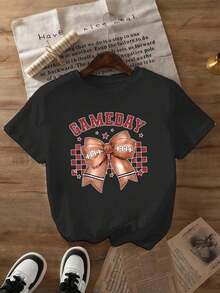 Baseball, Basketball, And American Football Graphic T-Shirt For Boys And Girls, Game Day, Sizes 3Y-13Y, E642803 Gift For Kids - 酒紅色 - 查看 1