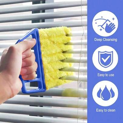 1pcs/Set Handheld Blind/Car Window Cleaner, Vent Cleaner, Curtain Duster With Removable Microfiber Cover For Convenient Cleaning, Air Conditioner, Car Vent, Fan Slot Cleaner, Home, School, Hotel, Christmas Cleaning Tool (2pcs/1pc Available)