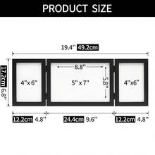 1pc Collage Hinged Folding 3-In-1 Photo Frame, Wall & Desktop Home Decor, Suitable For Wedding, Birthday Gifts For Women, Mom, Grandma And Family, Includes 2pcs 4x6 Inch And 1pc 6x8 Inch Photo Frames (Photo Paper Not Included) - 1PC - View 3