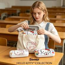 Hello Kitty 硬质眼镜盒，高品质便携式女士眼镜盒，时尚眼镜收纳盒，卡通设计 - 彩色 - 查看 5