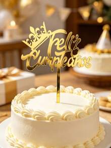 3件組西班牙風快樂生日壓克力蛋糕插牌，Happy Birthday PMMA 蛋糕裝飾牌，蛋糕裝飾，烘焙裝飾，烘焙用品，廚房用品，適用於萬聖節、聖誕派對與慶祝裝飾 - styleK - 查看 2