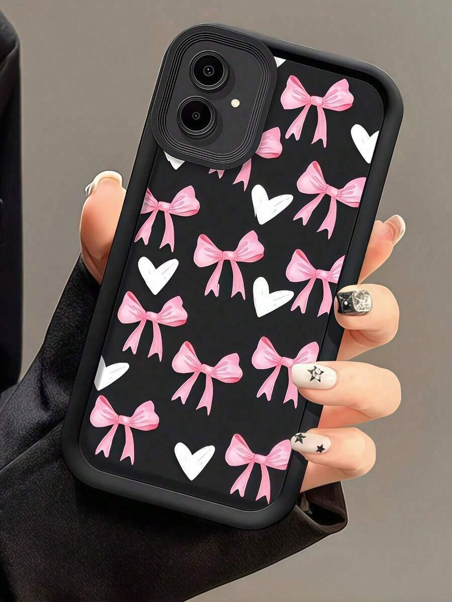 1 Piece Minimalist Creative Personalized Cute High-End Mobile Phone Case, Compatible With Samsung S25Ultra/S25Plus/S25/S25FE/S24Ultra/S24Plus/S24/S24FE/S23Ultra/S23FE/S23/S23+/S22Ultra/S22/S22+/S21Ultra/S21FE/S21/S21+/S20Ultra/S20FE/S20/S20+/A73/A72/A55/A54/A53/A52, Compatible With Redmi Note 14 Pro+ 5G, P30, Compatible With Honor X6b, Compatible With OPPO A74, Compatible With Realme C53, Compatible With Realme Narzo N53, With 2D Bow, Polka Dot, Eye, And Layered Design, International Version, Not The Domestic Version - 2 - 查看 1