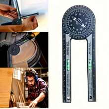 2Pcs 360° Miter Saw Protractor 7 Inch Rotating Angle Finder Angle Measuring Tool Precision Laser-Inside & Outside Miter Angle Finder For Woodworking DIY Construction Plumbers Home Improvement And All Building Trades - Black - View 8