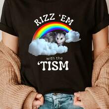 Printed T-Shirt For Men And Women - Black - View 1