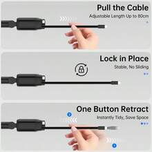 Cargador de coche retráctil 4 en 1 con tira de luz estelar y aromaterapia, adaptador de encendedor de cigarrillos USB C de 97W con carga rápida, accesorio de coche retráctil con luz estelar, compatible con iPhone 17 Pro Max Air 16 15 14 13 12 y Android, ambientador de coche, compatible con modelos de vehículos de 12-24V de todos los tamaños, adecuado para familia, amigos, niños, cumpleaños, Navidad, regalos de invierno, suministros para coche - negro - Ver 5