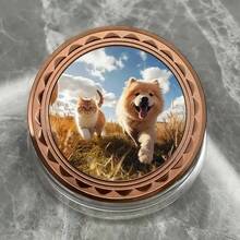 [Customized]Personalized Custom Image Craft Round Commemorative Coin Couple Photo Decorative Coin Collection Gift - Gold - View 2