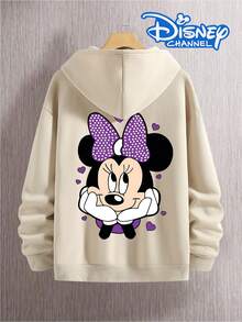 Disney Minnie Mouse Print Hoodie,  Women's Hoodie, Men's Hoodie,Fathers Day Gift,Fourth Of July,Disney Collaboration - Màu be - Xem 3