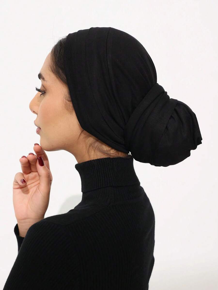 1 chiếc khăn trùm đầu dài đuôi chống trượt 3 lớp màu trơn dành cho nữ, mũ xếp ly co giãn, thoáng khí, thoải mái, vành rộng, thấm mồ hôi, đa năng, thích hợp cho sinh hoạt hàng ngày, thể thao, yoga, tập thể dục và trang phục thời trang.