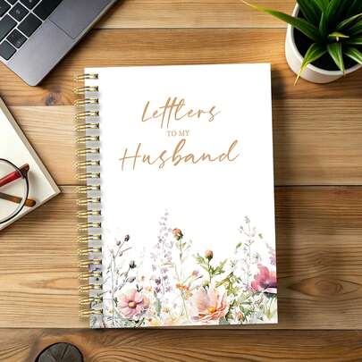 DANPERJI Sổ kế hoạch khổ A5 chủ đề "Những lá thư gửi chồng yêu", với thiết kế họa tiết hoa lá màu nước, thích hợp để ghi lại những lời nhắn yêu thương của hai vợ chồng và những nhật ký thường nhật. Một cuốn sổ tay lý tưởng làm quà tặng cho bạn bè, chị em gái, người thân và đồng nghiệp.