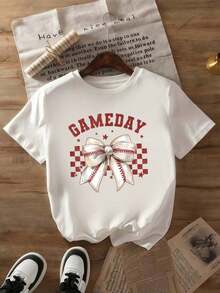 Baseball, Basketball, And American Football Graphic T-Shirt For Boys And Girls, Game Day, Sizes 3Y-13Y, E642803 Gift For Kids - 白色 - 查看 5