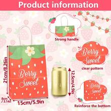 12/28piezas Bolsas de regalo con patrón de fresa, suministros de embalaje de regalo de fresa rosa rojo verde, adecuados para fiestas temáticas, bodas, recuerdos de fiesta de cumpleaños, almacenamiento de artículos de picnic al aire libre, decoración de mesa del hogar, regalos de cumpleaños, recuerdos de fiesta - 260-1-2-3-4 - Ver 4