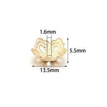 100pcs/Pack 5-Petal Flower Beads Spacers, 13.5mm Iron Hollow Flower Spacer Beads For Jewelry Making, DIY Vintage Elegant - Flower Beaded Hat - View 4
