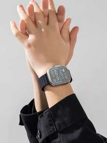 Dây đeo đồng hồ từ tính Milanese bằng thép không gỉ, tương thích với Apple Watch Ultra 49mm Series 10/9/8/7/6 SE 38/40/41/42/44/45mm, vòng đeo tay kim loại sang trọng dành cho cả nam và nữ. - màu đen - Xem 10