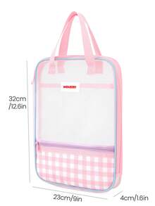 Transparent Mesh Zipper File Folder Bag,Waterproof Student Homework Bag,Subject Organizer Bag,Large Capacity Document Bag,Retro Plaid For Textbooks, Notebooks,For Student,Teacher,Office,Suitable Elementary,Middle,High School Students,Back To School - View 13