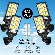 Outdoor Solar Light With Remote Control LED Wall Light 108COB Ultra Bright Light Source 3 Lighting Modes Intelligent Dimming IP44 Waterproof Intelligent Human Body Sensing Courtyard Light Suitable For Courtyard Garden, Garage, Terrace Channel Light - Đèn tường năng lượng mặt trời - Xem 7