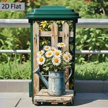 1pc Daisy Themed Trash Can Sticker [37 X 82 Cm], Self-Adhesive Wall Decal For Decoration On Trash Cans, Walls, Home Decor (Suitable For Trash Cans, Walls, Home Decoration) - A - View 1