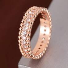 1pc Minimalist Round Ball Design Single Row Cubic Zirconia Women Ring - Multicolor - View 13