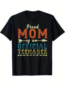 Camiseta de Cumpleaños para Mamá Orgullosa de un Adolescente Oficial - Camiseta Gráfica Negra para Regalos de Cumpleaños de 13 Años, para Mamá, Camiseta de Algodón Suave y Transpirable para Mujeres y Hombres, Lavable a Máquina, Corte Regular, Camiseta Casual, Talla M, Camiseta de Boutique de Moda, Ropa Casual, Algodón Estampado con Patrones - Negro - Ver 6