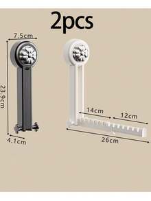2pcs Multifunctional Suction Cup Storage Rack, Foldable Wall-Mounted Organizer Rack, No Drilling Retractable Hooks, Suitable For Storing Clothes, Laundry Supplies, Accessories And Home Organization. Essential For Summer Travel. Kitchen Accessory - A - View 13