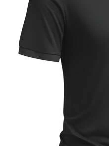 Men's Short Sleeve Polo Shirt - Sports Golf Style - Black - View 4