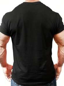 Camisetas de hombre con letras "A" y estampado, camisetas de hombre con diseños novedosos, camisetas casuales y cómodas de verano, camisetas de moda de verano de manga corta, cómodas y versátiles - Negro - Ver 2