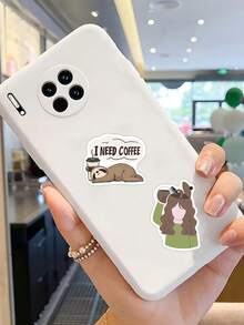 50pcs Coffee Addict Stickers Coffee Decorative Stickers For Laptop Suitcase Scrapbook Diy Decor - A - View 3