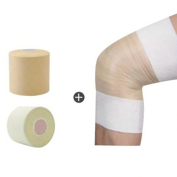 Elastic Adhesive Bandage - Fabric Sports Tape For Basketball, Football, Finger And Ankle Support - Breathable And Durable, Prevent And Recover From Sports Injuries (White), Basketball Training Accessories, Soft Texture Design, Elastic Support Material, Sports Training, Comfortable Fit, Breathable Fabric.